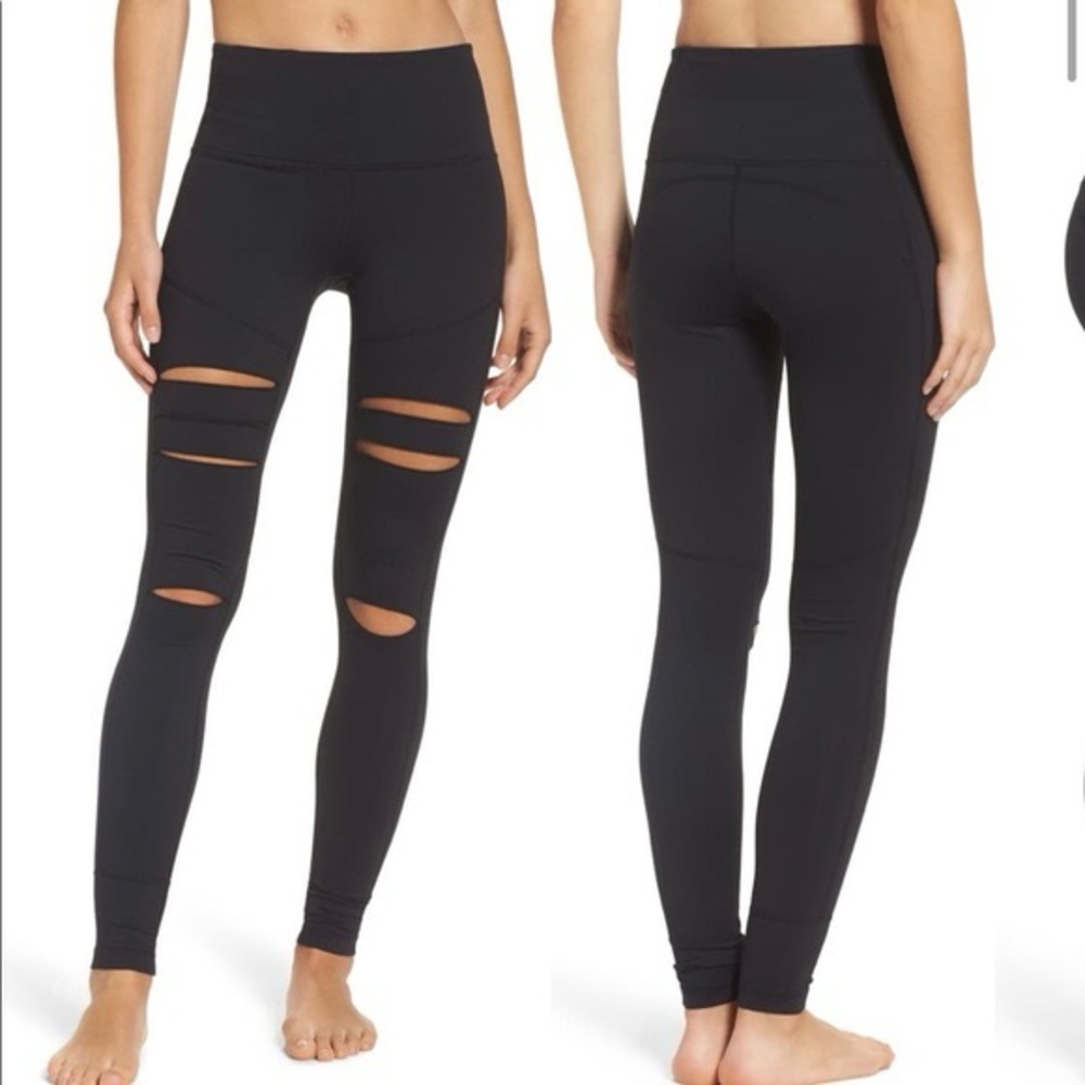 Zella Black High Wasted Cut Out Active Leggings